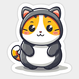 Orange Kawaii Cat Sticker